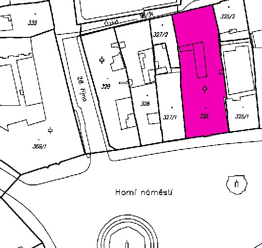 katastrální mapa Edelmannova paláce