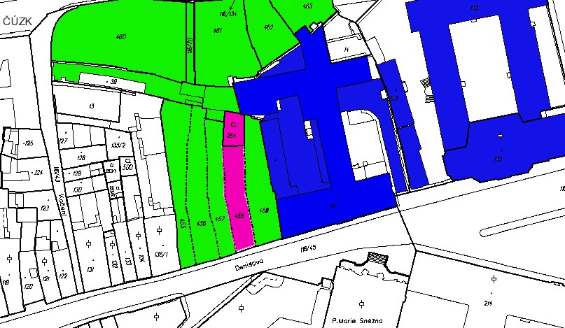 katastrální mapa Edelmannova paláce